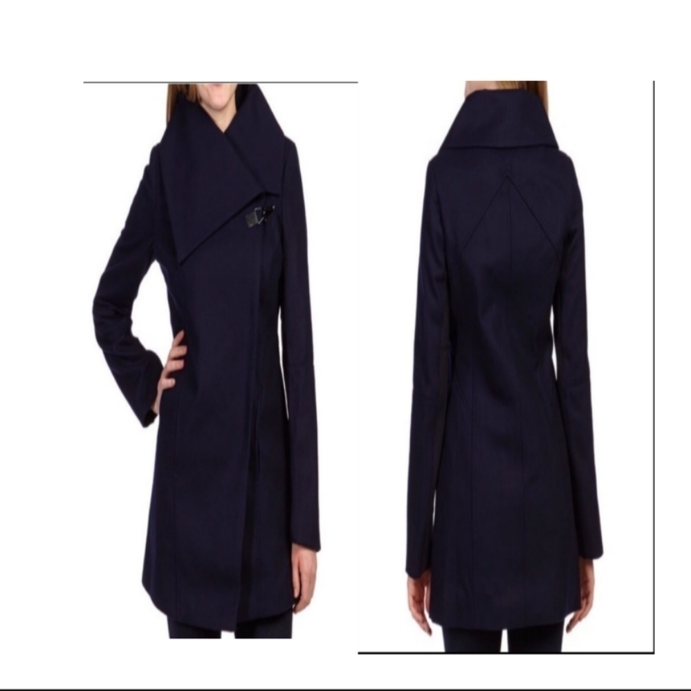 Sam Edelman Kit Asymmetrical Wool Blend Coat Size Small